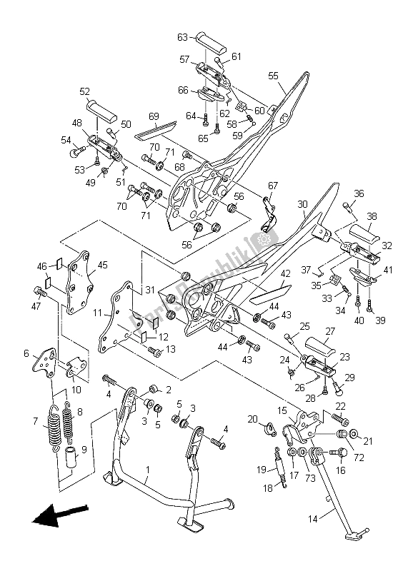 Toutes les pièces pour le Support Et Repose-pieds du Yamaha XJ6 SY 600 2009