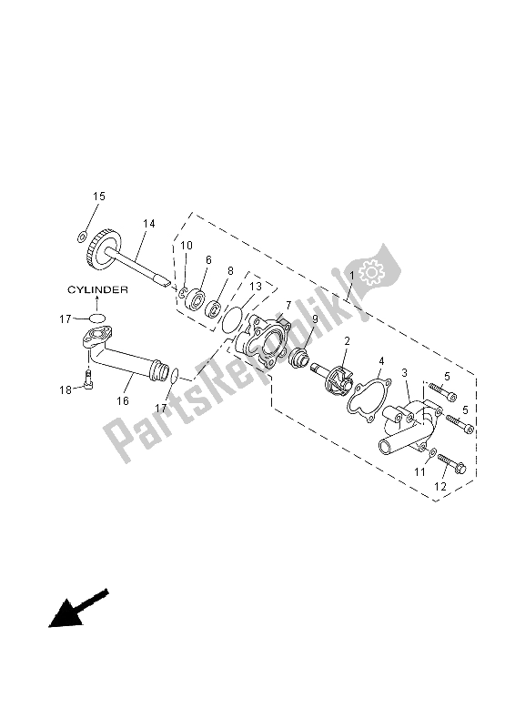 Todas as partes de Bomba De água do Yamaha YP 250 RA 2015