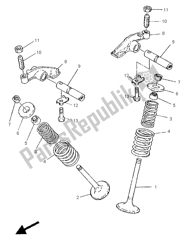 Toutes les pièces pour le Soupape du Yamaha SR 500 1995