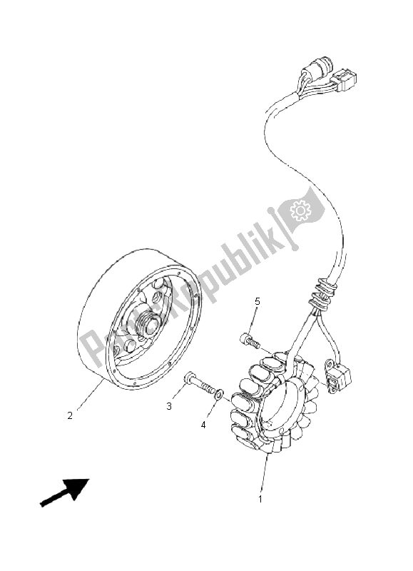 All parts for the Generator of the Yamaha YXR 450 FA Rhino 2006