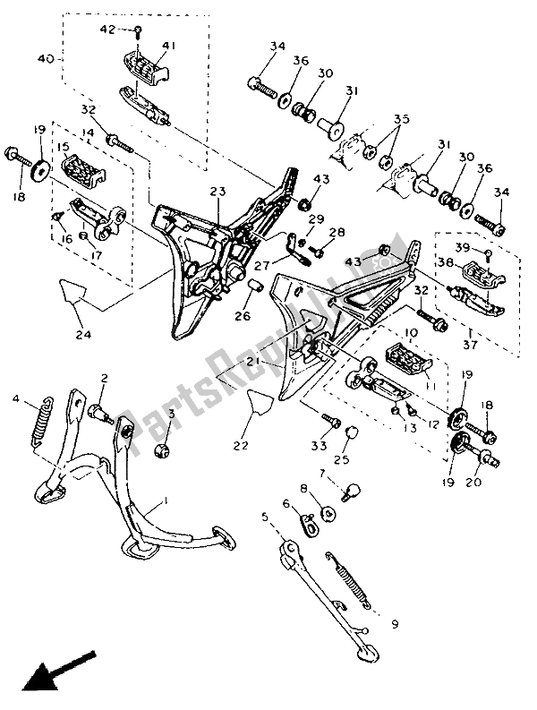 Wszystkie części do Podstawka I Podnó? Ek Yamaha FJ 1200 1991