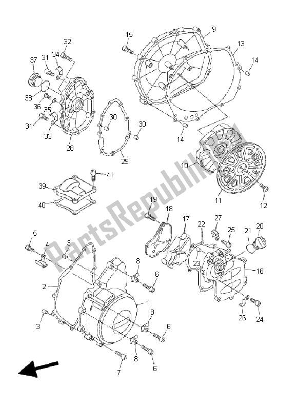 Tutte le parti per il Coperchio Del Carter 1 del Yamaha FJR 1300A 2006