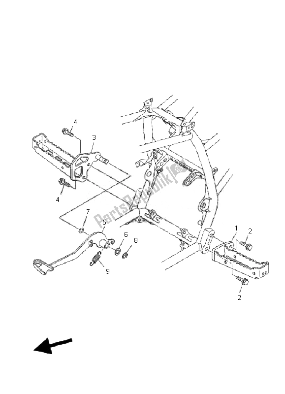 Tutte le parti per il Stand E Poggiapiedi del Yamaha YFM 250R 2010