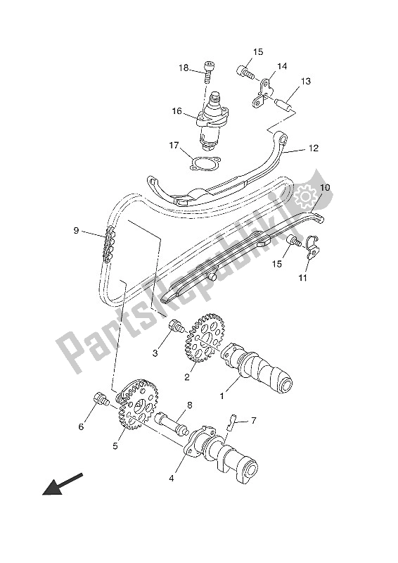 All parts for the Camshaft & Chain of the Yamaha YP 400 RA 2016