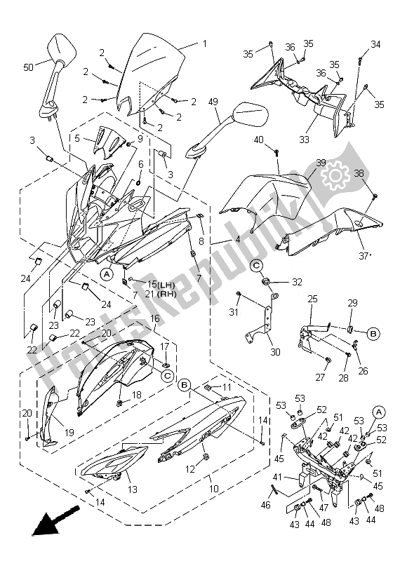 Wszystkie części do Os? Ona 1 Yamaha XJ 6 FA 600 2014