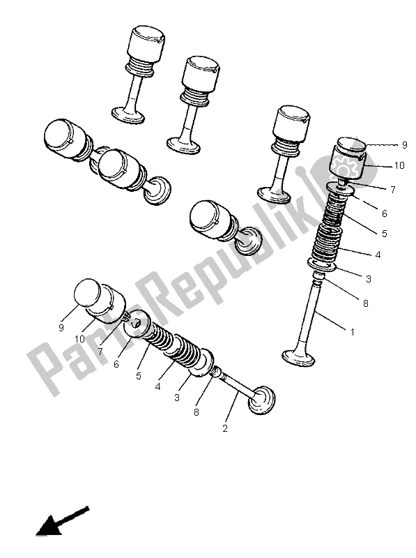 Todas as partes de Válvula do Yamaha XJ 900S Diversion 1995