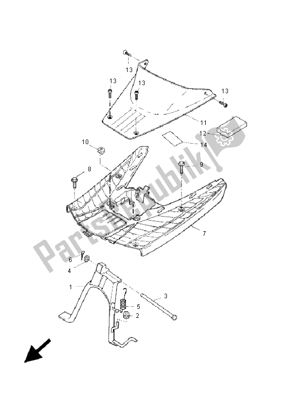 All parts for the Stand & Footrest of the Yamaha CW 50 RS BWS 2009