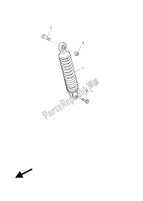 All parts for the Rear Suspension of the Yamaha NS 50 Aerox 2014