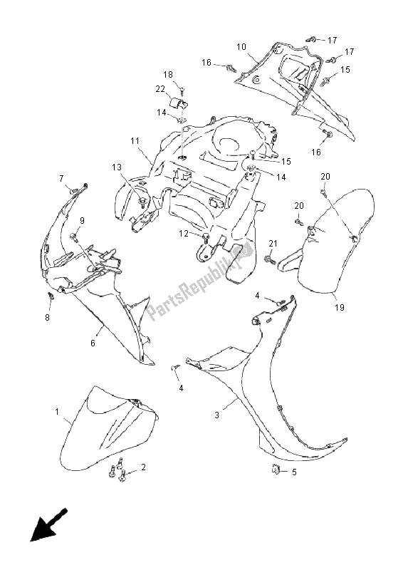 All parts for the Fender of the Yamaha YN 50F 4T Neos 2009