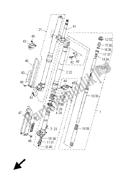 Tutte le parti per il Forcella Anteriore del Yamaha WR 426F 400F 2001