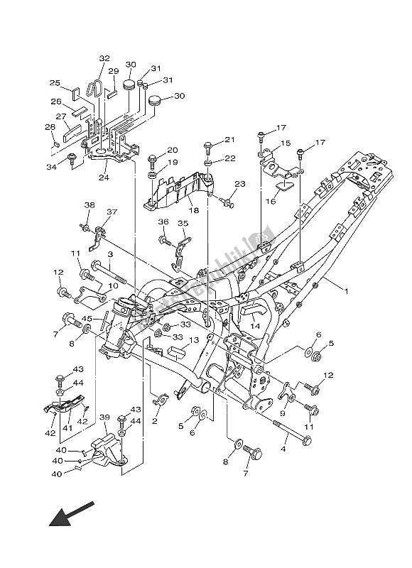 Alle onderdelen voor de Kader van de Yamaha MT-07 700 2016