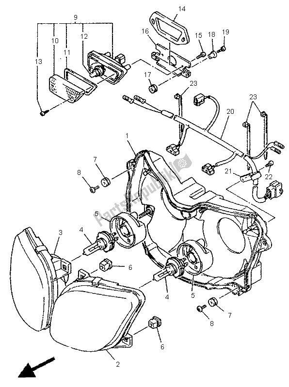 Toutes les pièces pour le Phare du Yamaha YZF 750 SP 1995