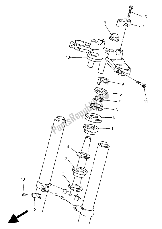 All parts for the Headlight of the Yamaha XJ 600S 1999