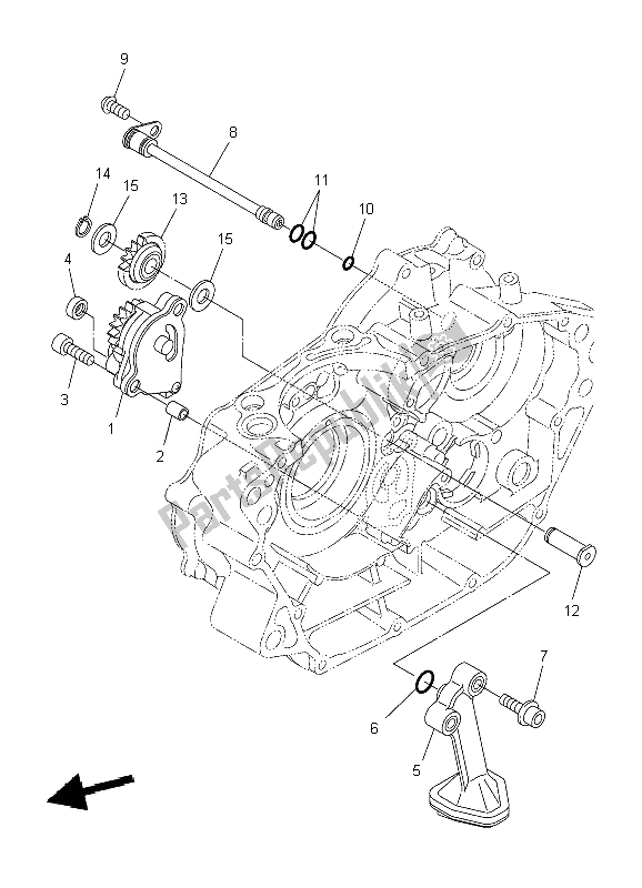 All parts for the Oil Pump of the Yamaha WR 250X 2009