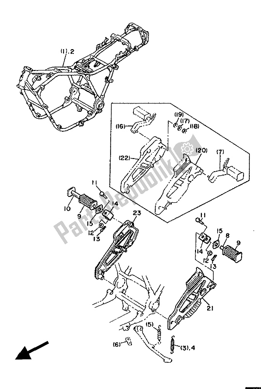 Todas las partes para Alternativo (chasis) (para Gr) de Yamaha XJ 600 1986