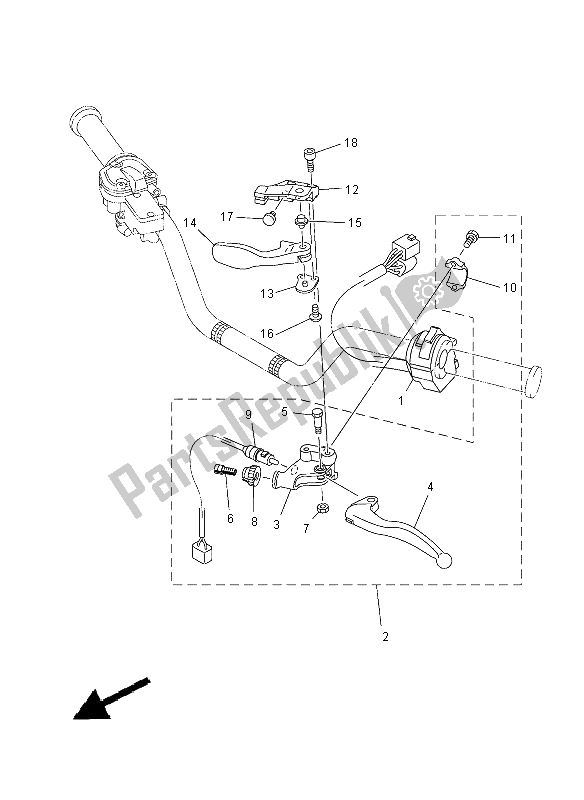 Tutte le parti per il Impugnatura Interruttore E Leva del Yamaha YFZ 450R 2012