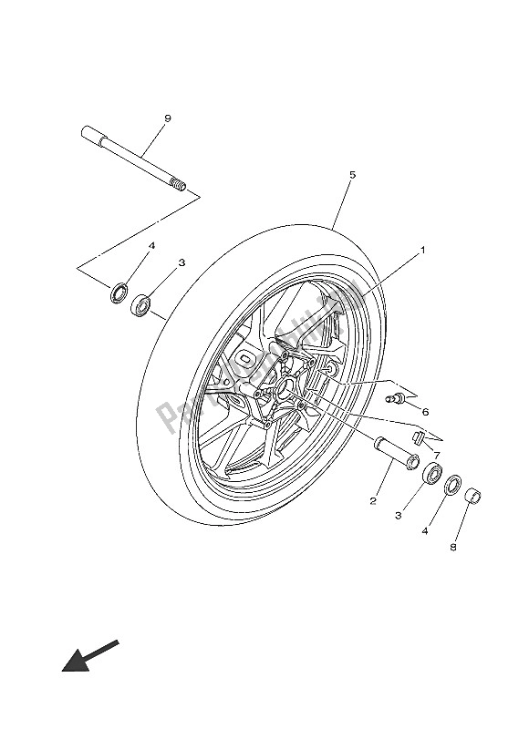 Tutte le parti per il Ruota Anteriore del Yamaha MT 09 Tracer ABS 900 2016