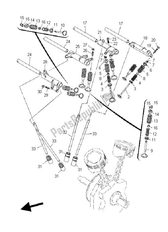 Tutte le parti per il Valvola del Yamaha MT 01S 1670 2009