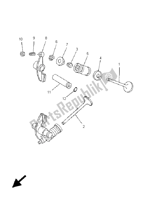 Wszystkie części do Zawór Yamaha YP 125E Majesty 2009