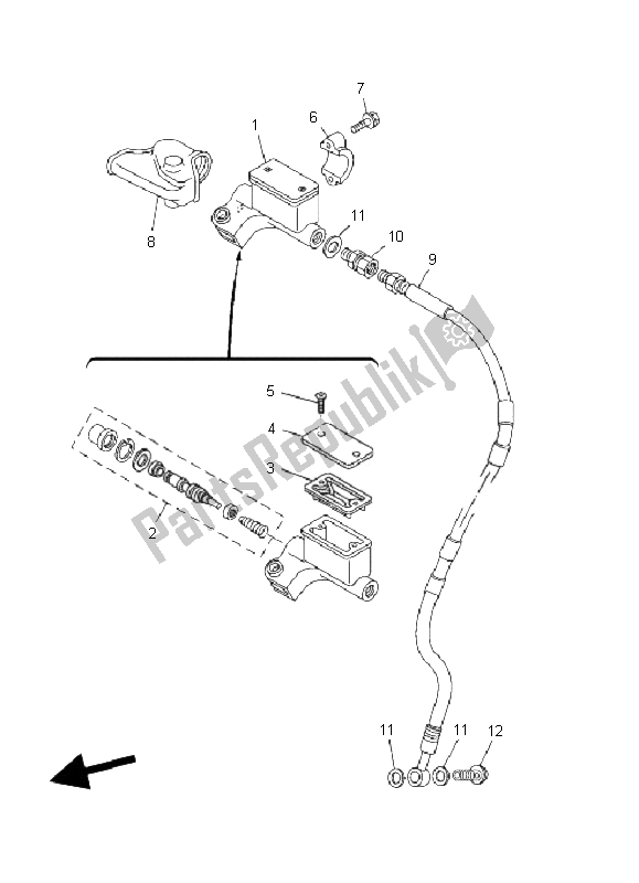 Tutte le parti per il Pompa Freno Anteriore del Yamaha TT R 125E SW LW 2008