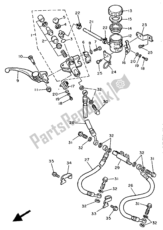 Wszystkie części do Przedni Cylinder G?ówny Yamaha FZR 1000 1992