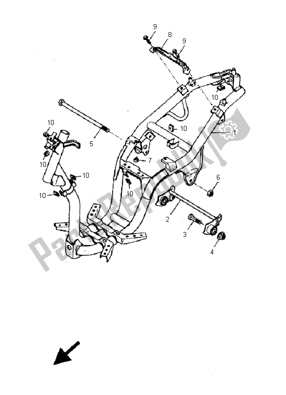 All parts for the Frame of the Yamaha YH 50 WHY 2005