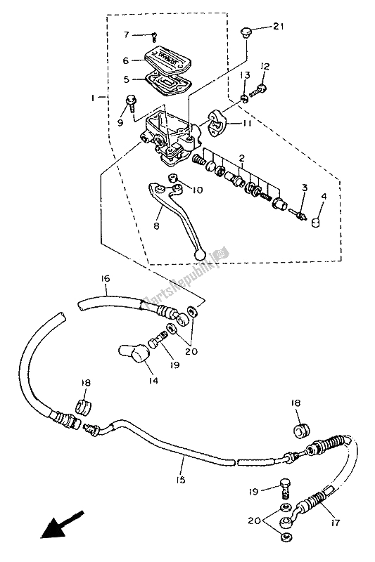 Todas las partes para Cilindro Maestro Delantero 2 de Yamaha FJ 1200 1992