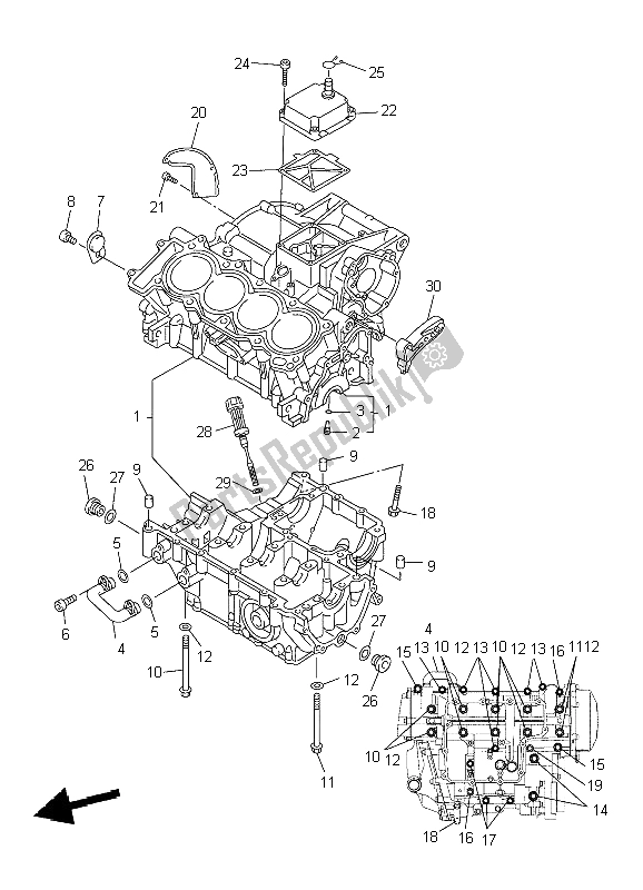 Toutes les pièces pour le Carter du Yamaha YZF R6 600 2004