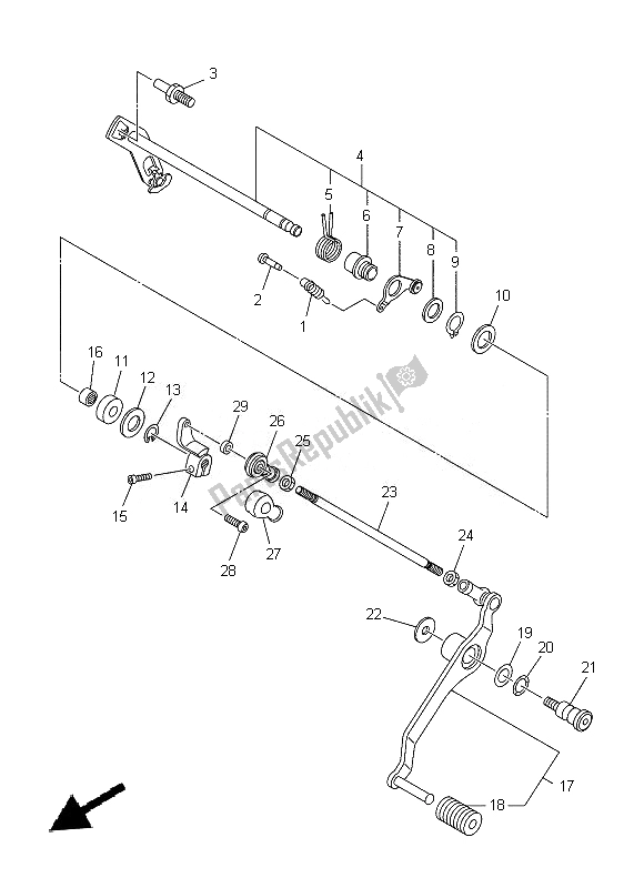 All parts for the Shift Shaft of the Yamaha XJ 6N 600 2014