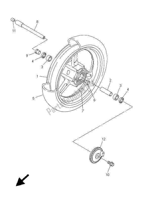 Todas las partes para Rueda Delantera de Yamaha FJR 1300A 2011