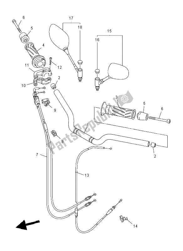 Toutes les pièces pour le Poignée Et Câble De Direction du Yamaha FZ8 NA 800 2012