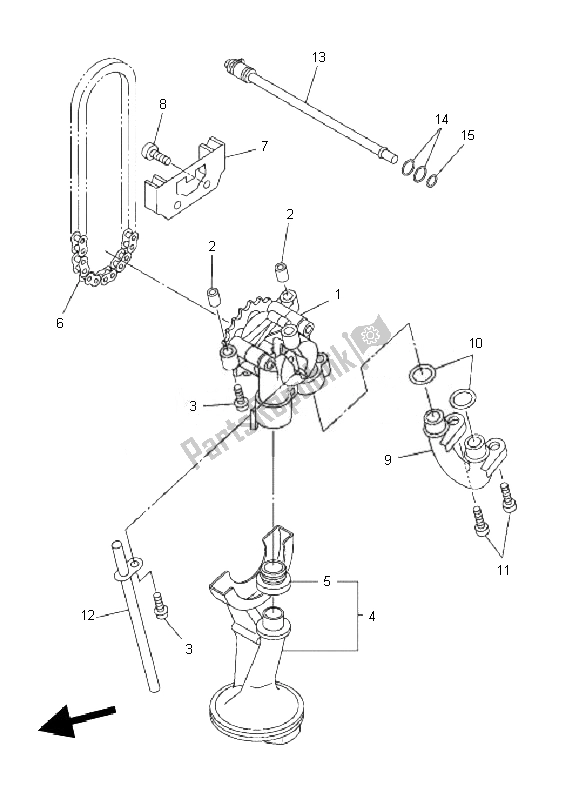 All parts for the Oil Pump of the Yamaha XJ6 FA 600 2010