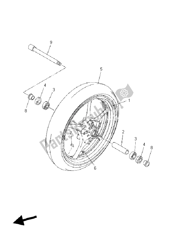 Tutte le parti per il Ruota Anteriore del Yamaha FZ6 NHG 600 2008