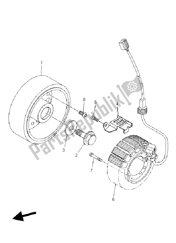 All parts for the Generator of the Yamaha XJ6F 600 2011