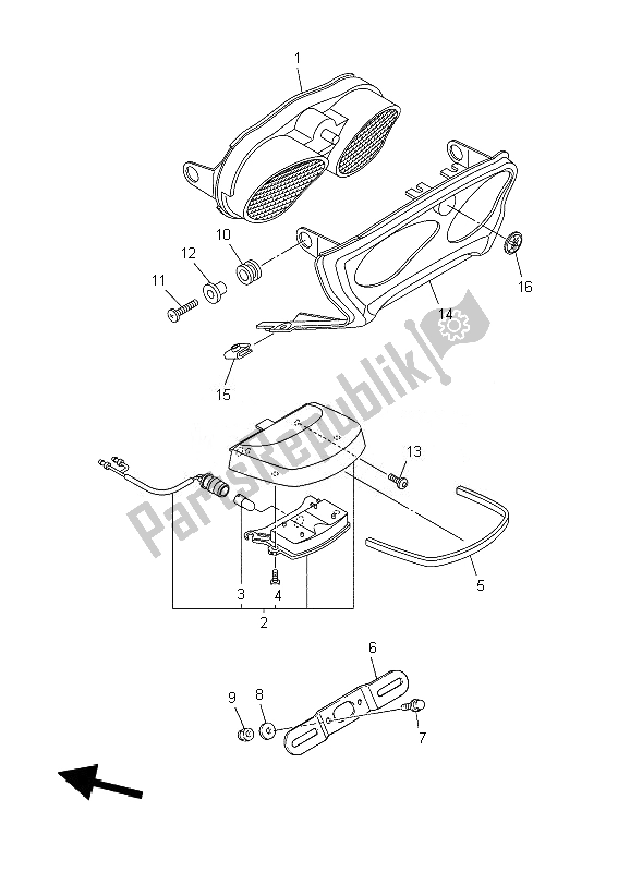 Alle onderdelen voor de Achterlicht van de Yamaha XJR 1300 2007