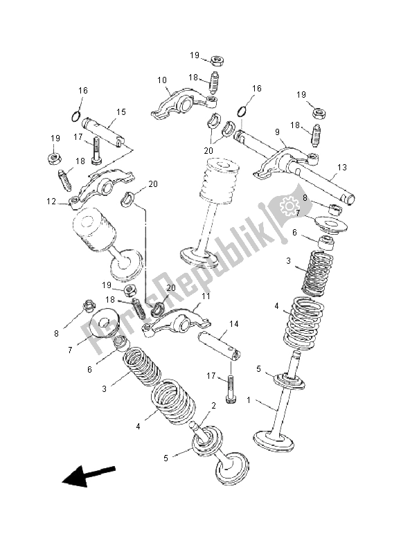 All parts for the Valve of the Yamaha YFM 600F Grizzly 4X4 2000