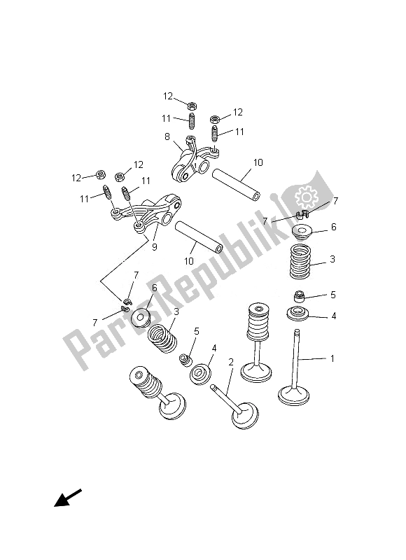 All parts for the Valve of the Yamaha YFM 550 Fgpled Grizzly 4X4 Yamaha Black 2013