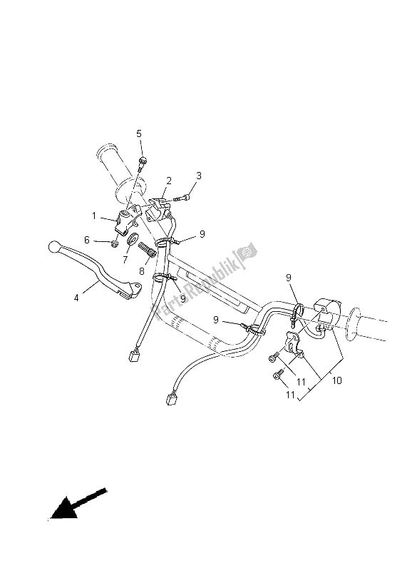 All parts for the Handle Switch & Lever of the Yamaha TT R 110E 2012