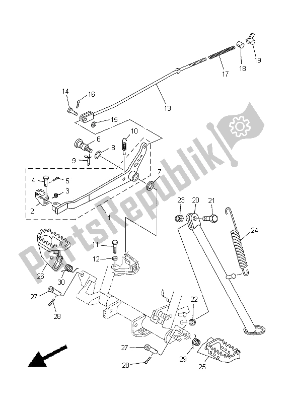 Todas las partes para Soporte Y Reposapiés de Yamaha TT R 125E SW LW 2012