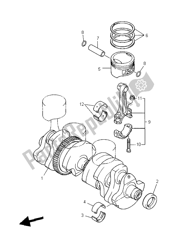 All parts for the Crankshaft & Piston of the Yamaha XJ 900S Diversion 2000