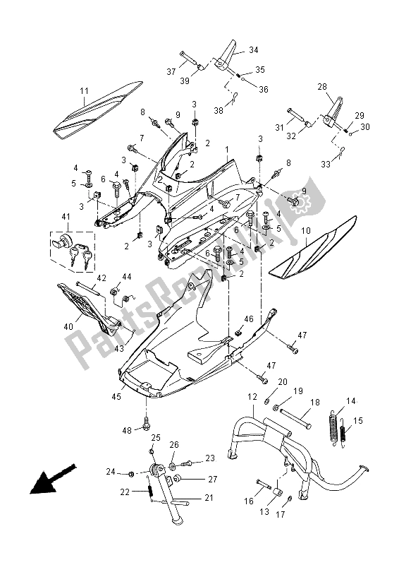 Todas las partes para Soporte Y Reposapiés de Yamaha YP 400R 2015