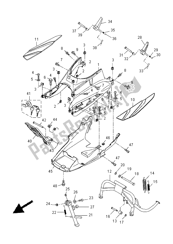 Wszystkie części do Podstawka I Podnó? Ek Yamaha YP 400R 2015