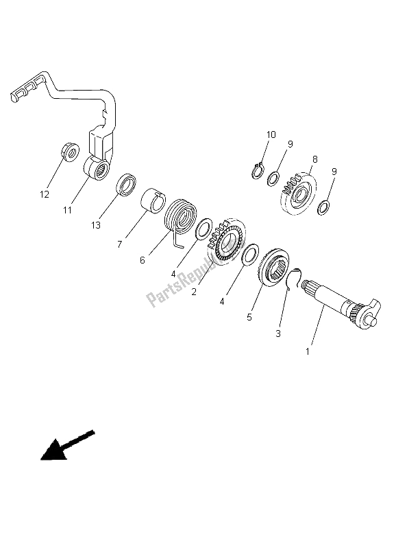 Tutte le parti per il Antipasto del Yamaha TT R 125 SW LW 2012