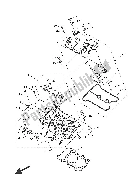 Todas las partes para Cabeza De Cilindro de Yamaha MT-07 700 2016