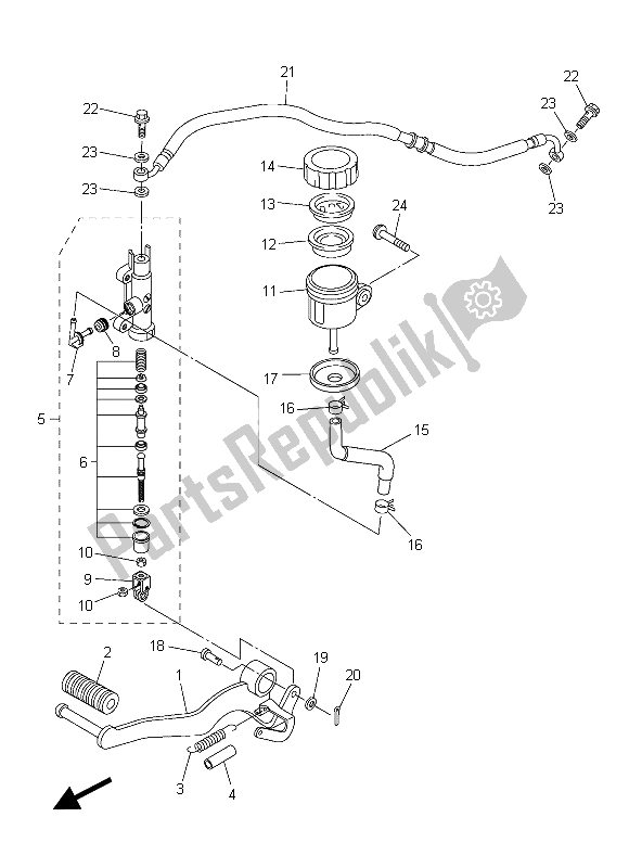 Tutte le parti per il Pompa Freno Posteriore del Yamaha FZ8 N 800 2015