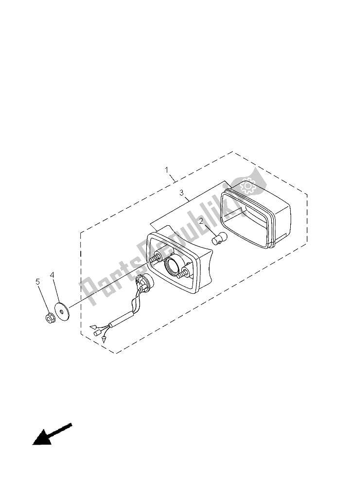 Todas as partes de Luz Traseira do Yamaha YFM 350A Grizzly 4X4 2015