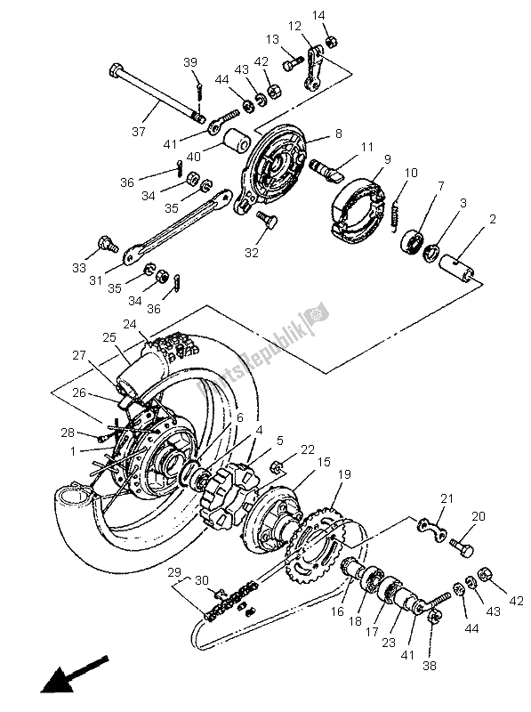 Todas las partes para Rueda Trasera de Yamaha PW 80 1995