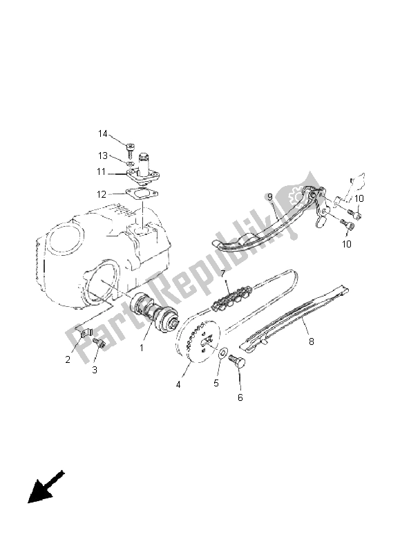 All parts for the Camshaft & Chain of the Yamaha TT R 90E 2005