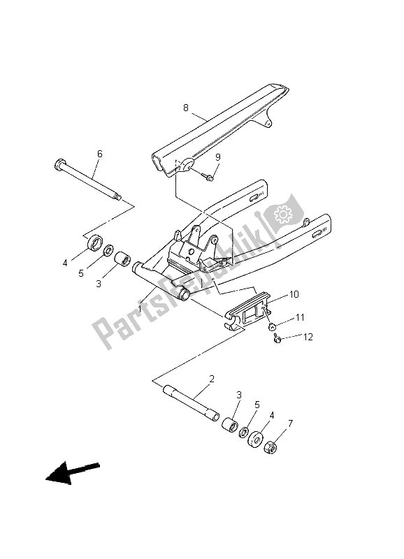 Toutes les pièces pour le Bras Arrière du Yamaha XJ 600S Diversion 2002