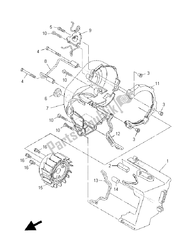 All parts for the Air Shroud & Fan of the Yamaha XC 125E Vity 2008